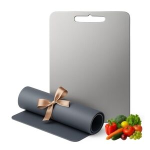100% Titanium Cutting Board with Silicone Mat
